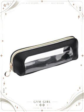 Clear PU Leather Makeup Brush Case Travel Cosmetic Organizer Pouch